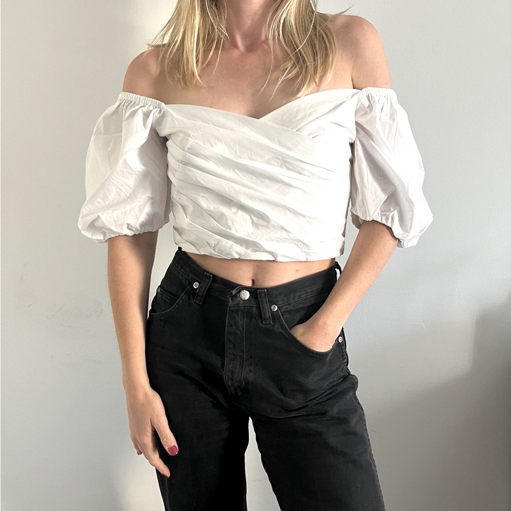 NEW with Tags, J. Crew Romantic Cropped Top, Sz M, can be on/off shoulder